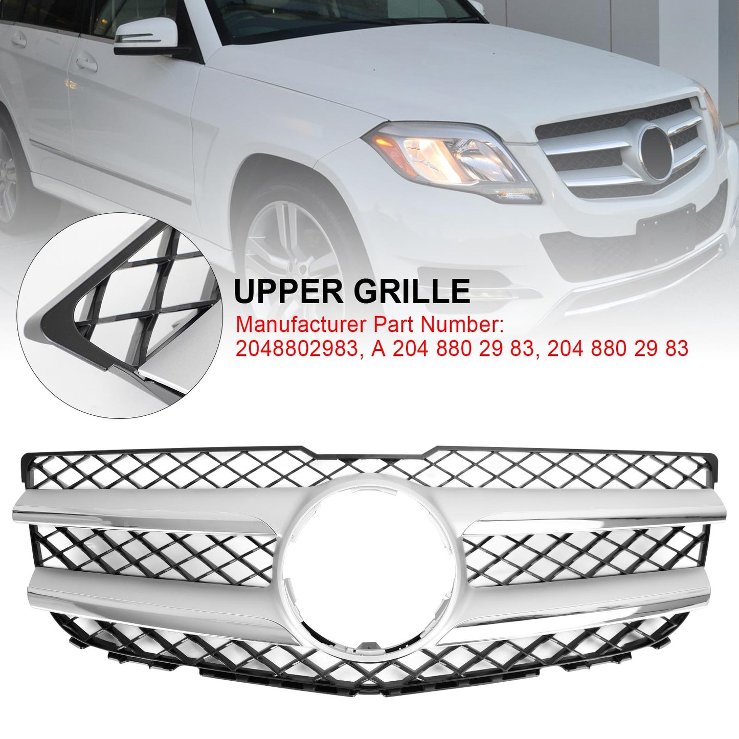2012–2015 Mercedes-Benz GLK300 Base Sport Utility 4-Türer Fronthaube Stoßstange Grill Grill 2048802983