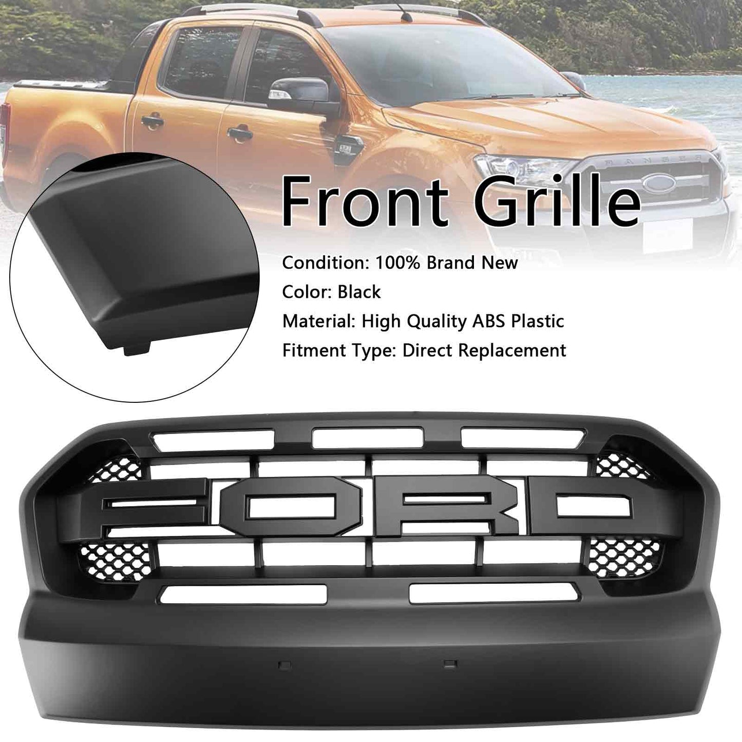 2015–2019 Ford Ranger T7 mit LED-Frontgrill im Raptor-Stil