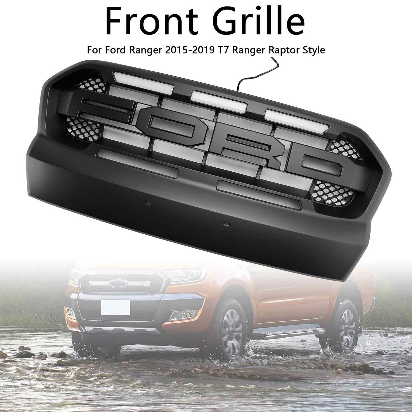 Raptor Style Front Bumper Grill Grille Für Ford Ranger 2015-2019 T7 W/LED