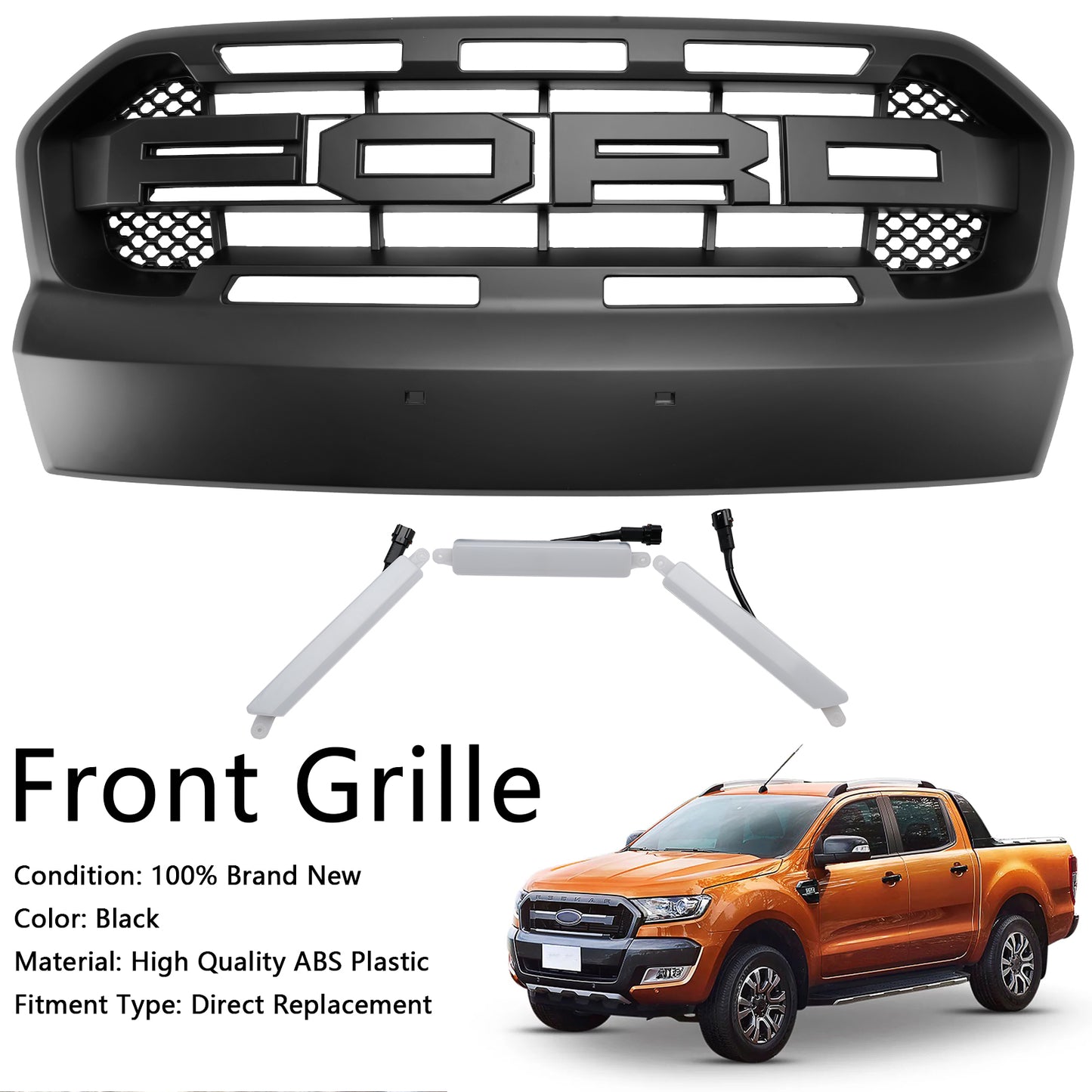 Raptor Style Front Bumper Grill Grille Für Ford Ranger 2015-2019 T7 W/LED