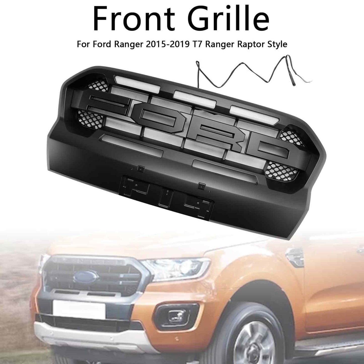 2019–2023 Ford Ranger T8 mit LED-Frontgrill im Raptor-Stil