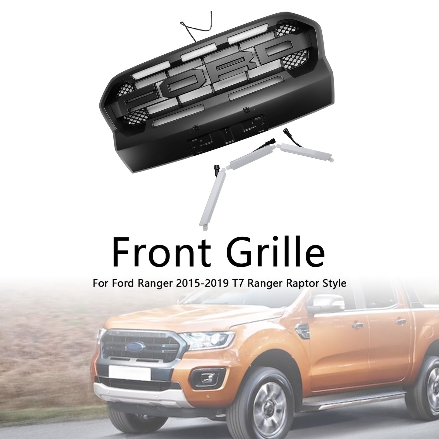 2019–2023 Ford Ranger T8 mit LED-Frontgrill im Raptor-Stil