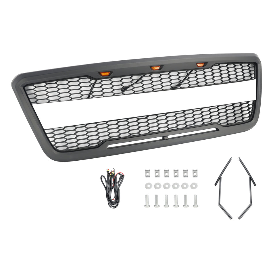 Frontgrill im Mesh-Design mit LED – passend für Ford F-150 2004–2008, Raptor Style