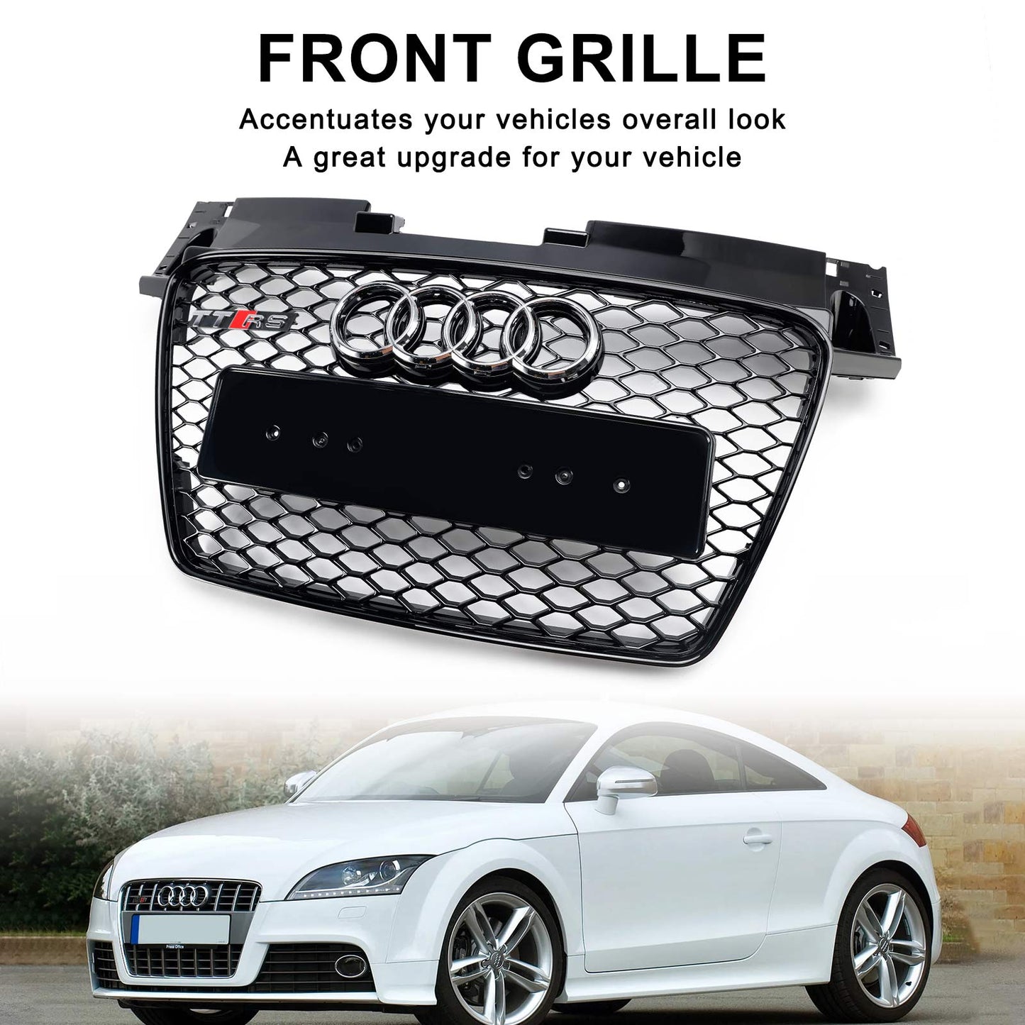 2006–2014 Audi TT TTS RS Style Front Wabengrill Grill schwarz glänzend