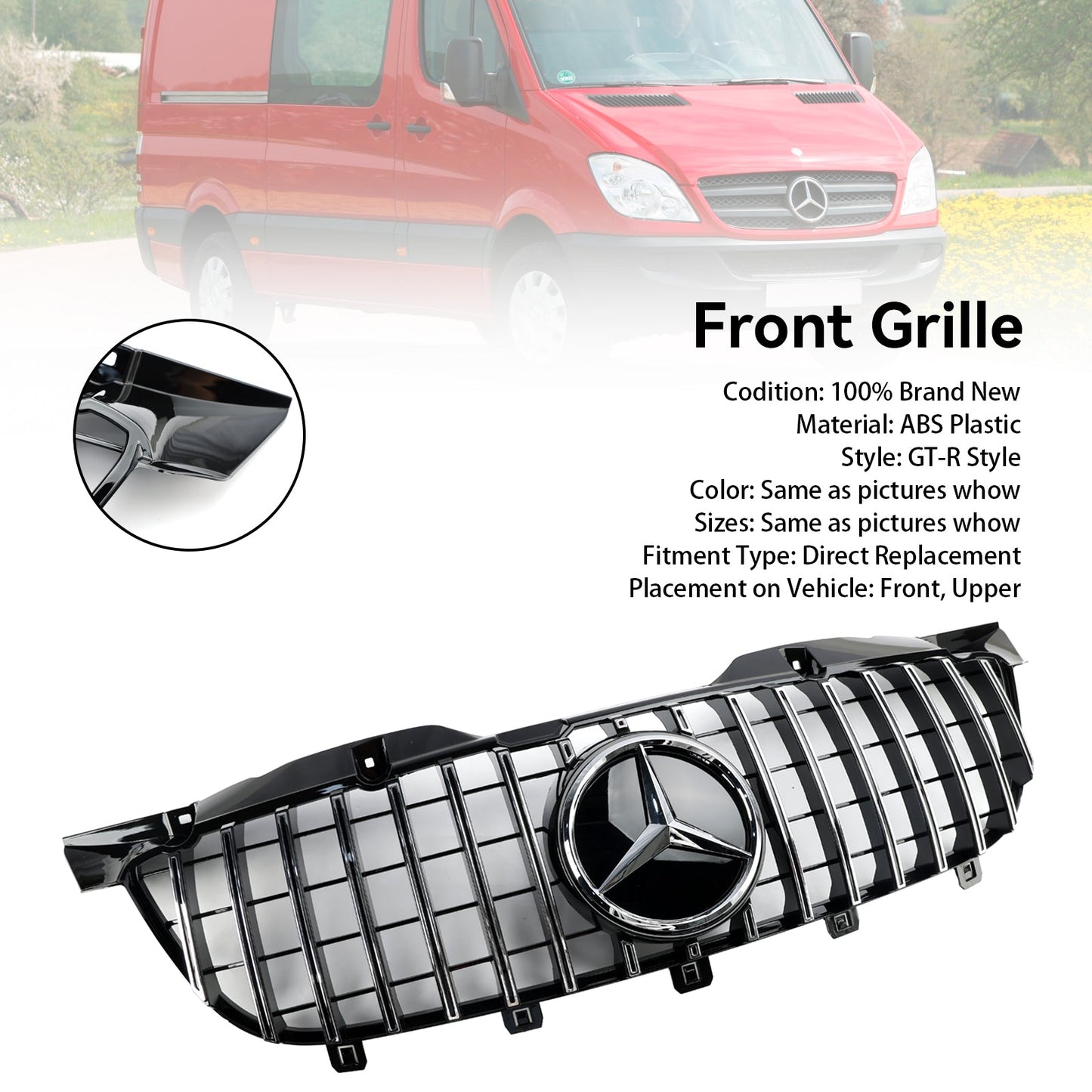 2006-2013 Mercedes Benz Sprinter W906 Frontstoßstangengrill Chrom