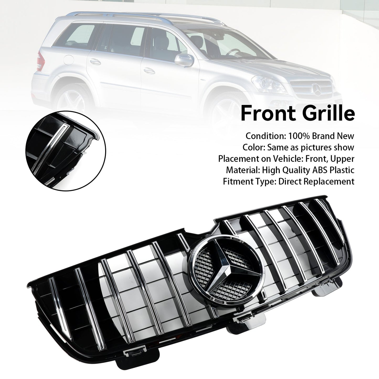 2010-2012 Mercedes-Benz GL X164 GL450 GL500 Frontstoßstangengrill Chrom