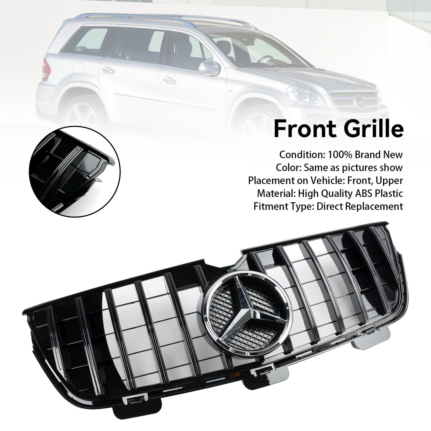 2010-2012 Mercedes-Benz GL X164 GL450 GL500 Frontstoßstangengrill Chrom