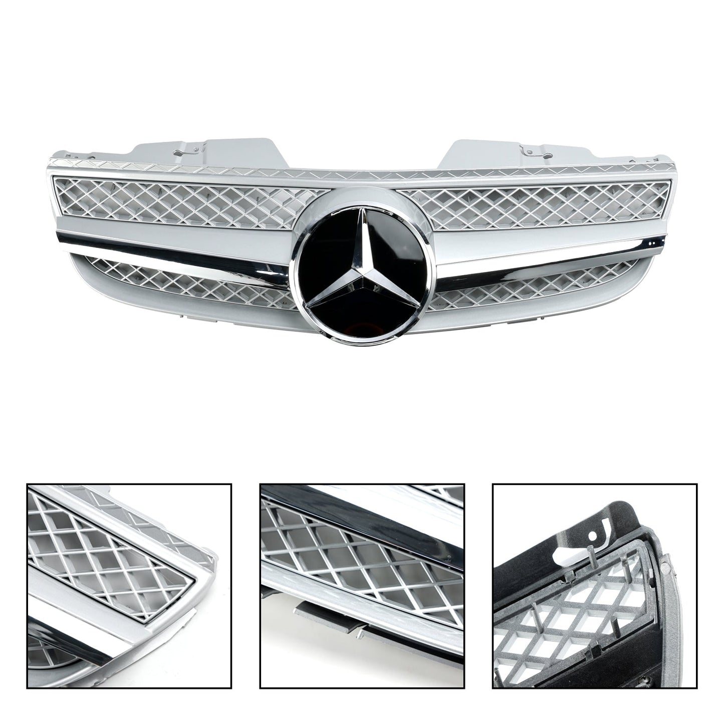 2007-2008 Mercedes Benz R230 SL550 SL600 1 Fin Star Frontstoßstange Oberer Grill