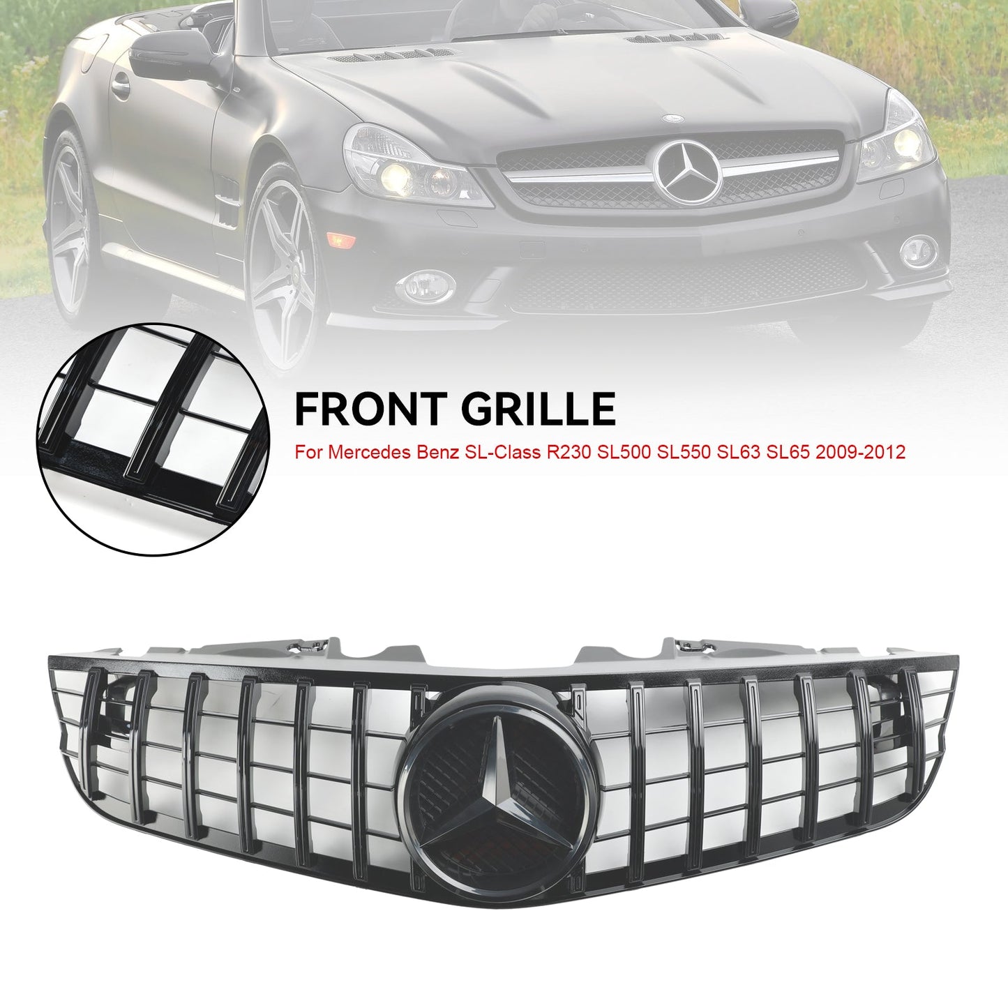 2009-2012 Mercedes Benz SL-Klasse R230 SL550 SL600 Frontstoßstangen-Obergrill