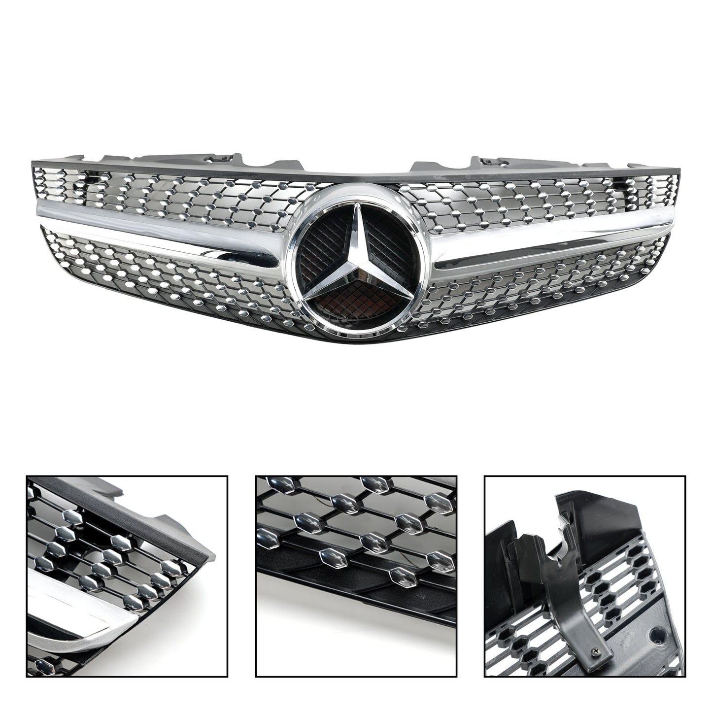 2009–2012 Mercedes Benz R230 SL550 SL600 Diamant-Frontstoßstangen-Obergrill