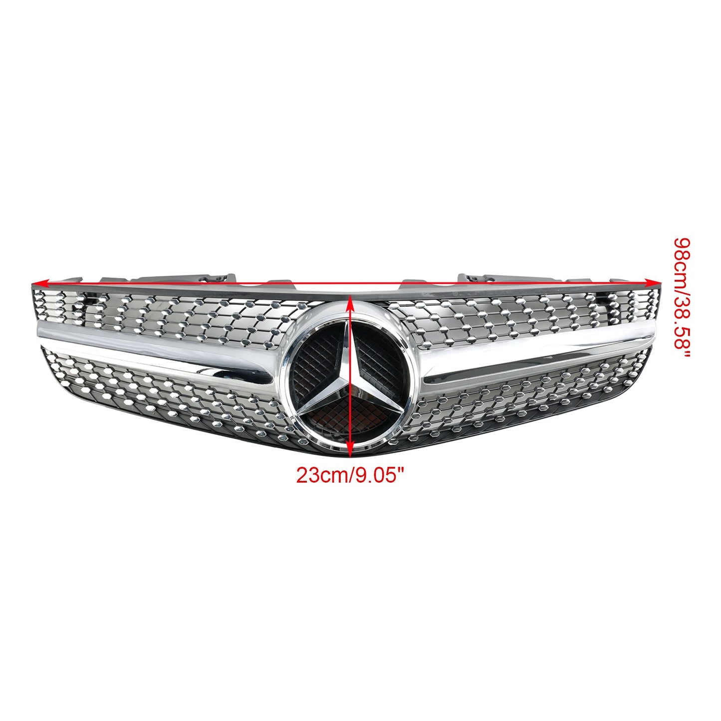 2009–2012 Mercedes Benz R230 SL550 SL600 Diamant-Frontstoßstangen-Obergrill