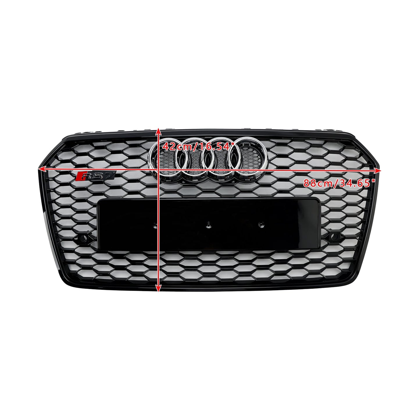 2016–2018 Audi A7 C7 S7 RS7 Stil Waben Kühlergrill für Frontstoßstange, Schwarz