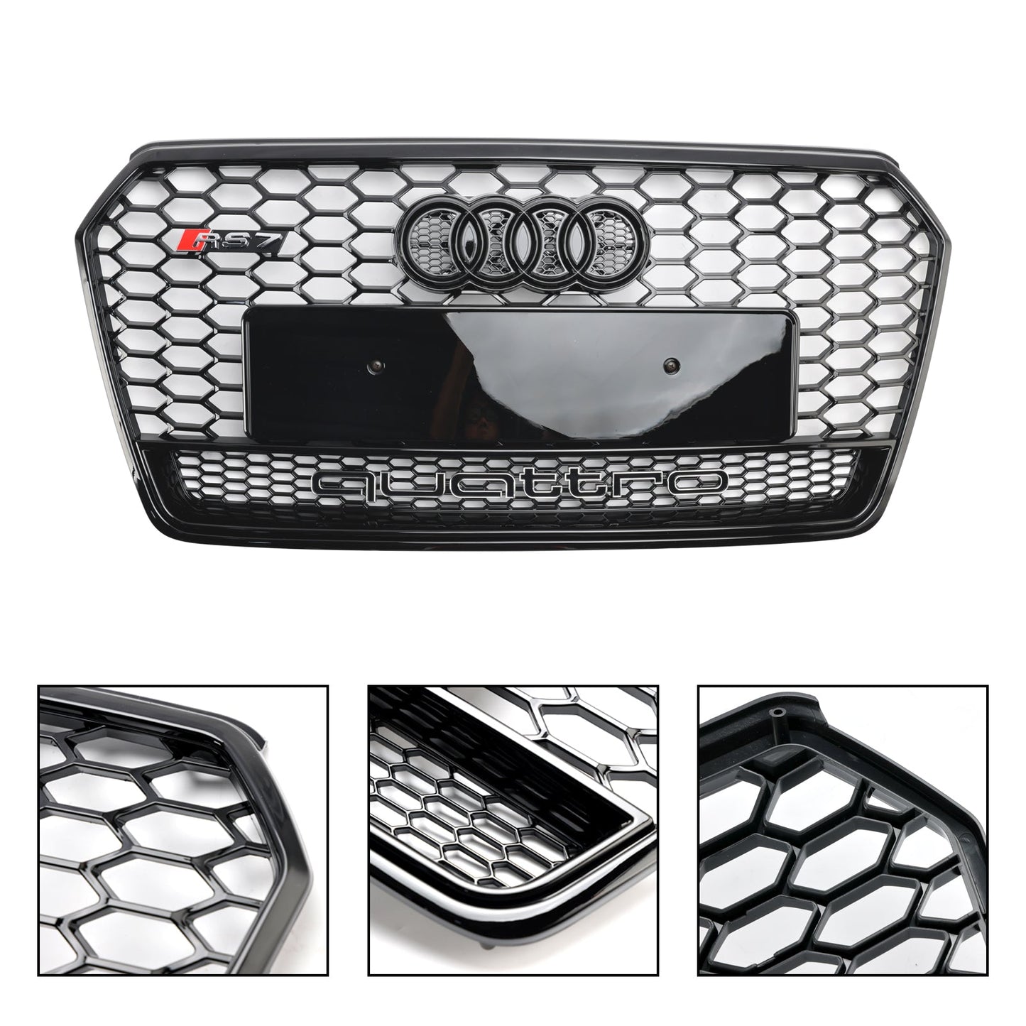 2016–2018 Audi A7 C7 S7 RS7 Stil Waben Front Sto?stange Grill Grille schwarz