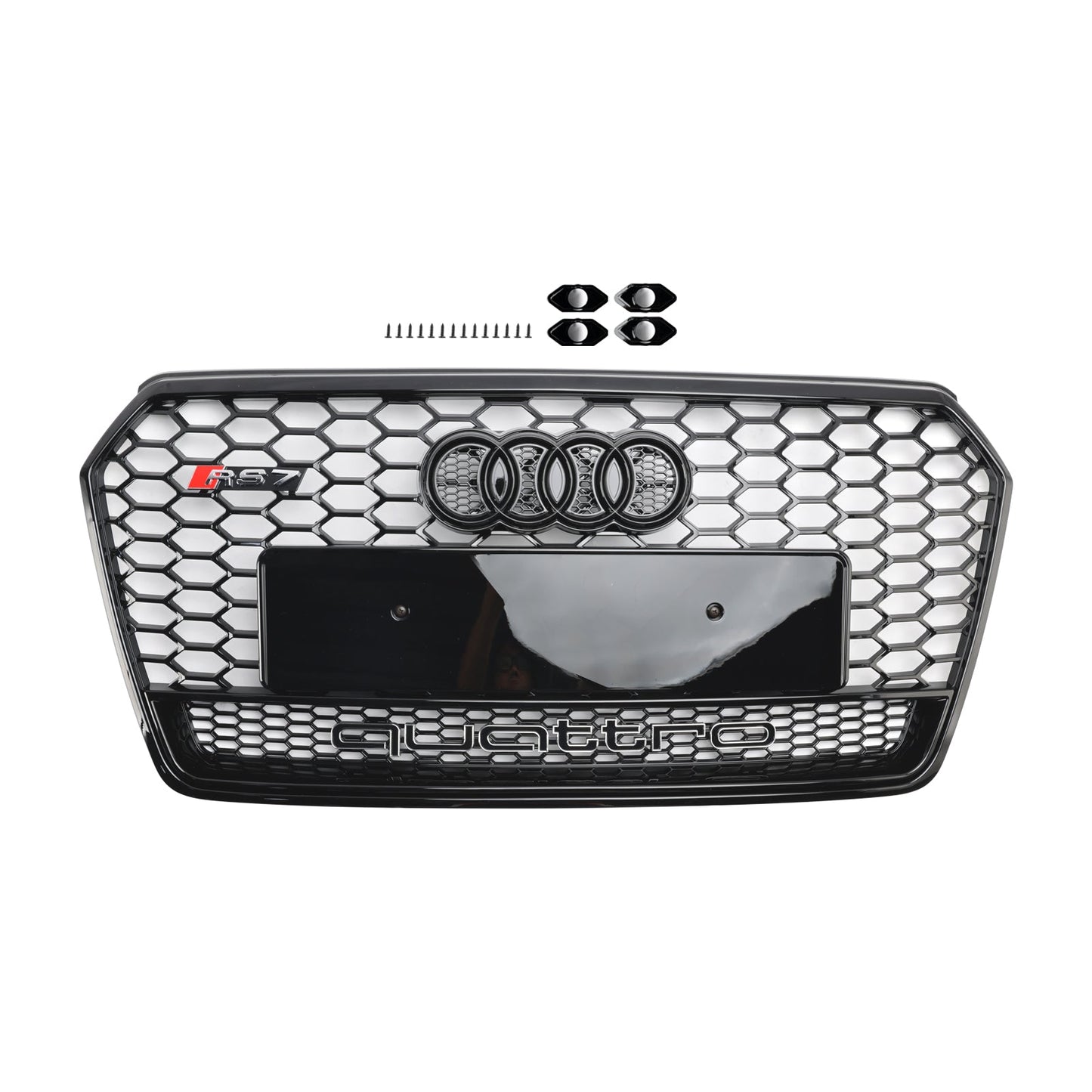 2016–2018 Audi A7 C7 S7 RS7 Stil Waben Front Sto?stange Grill Grille schwarz