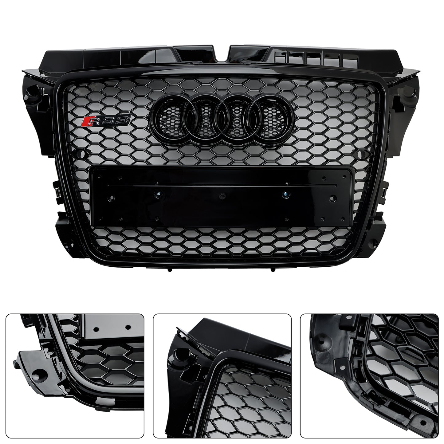 Schwarz Glanz Kühlergrill Wabengrill Für Audi A3 8P 2008-2013 Facelift RS3