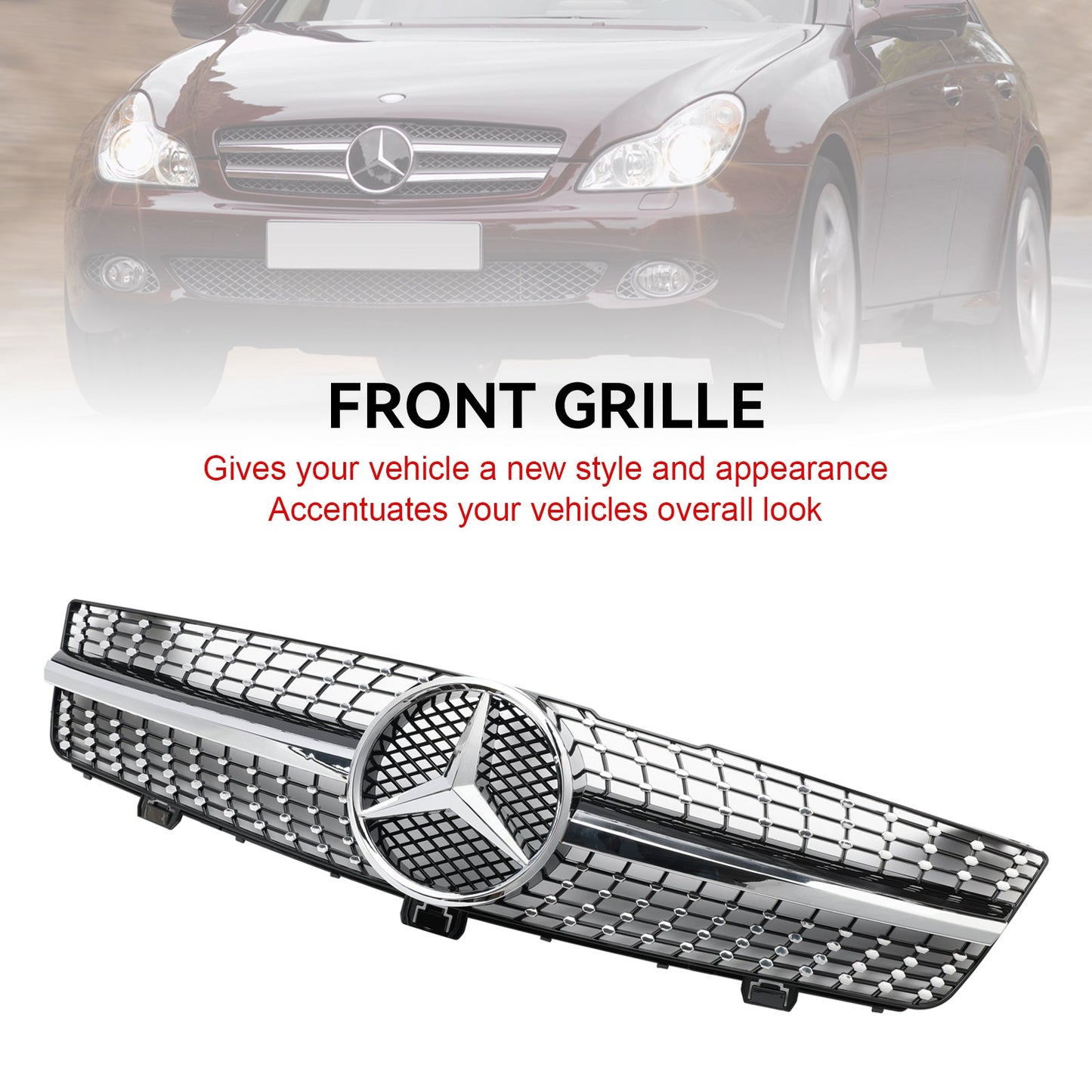 2008-2010 Mercedes-Benz CLS-Klasse W219 C219 CLS500 Diamant-Kühlergrill vorne