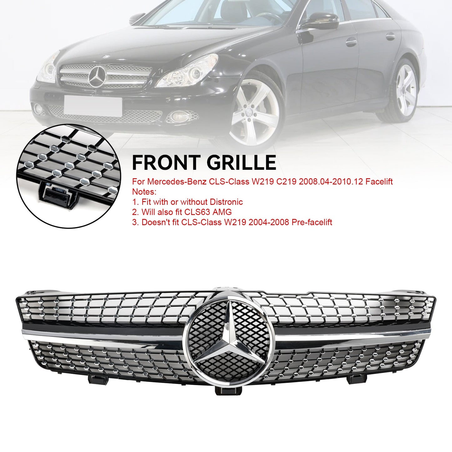 2008-2010 Mercedes-Benz CLS-Klasse W219 C219 CLS500 Diamant-Kühlergrill vorne