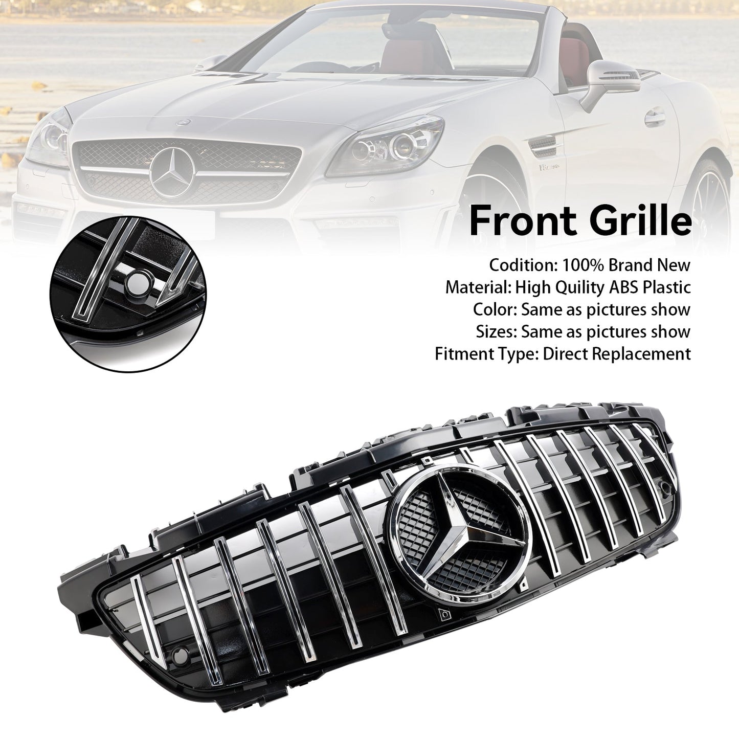 2011-2016 Mercedes SLK-Klasse R172 SLK55 Chrom-Kühlergrill vorne