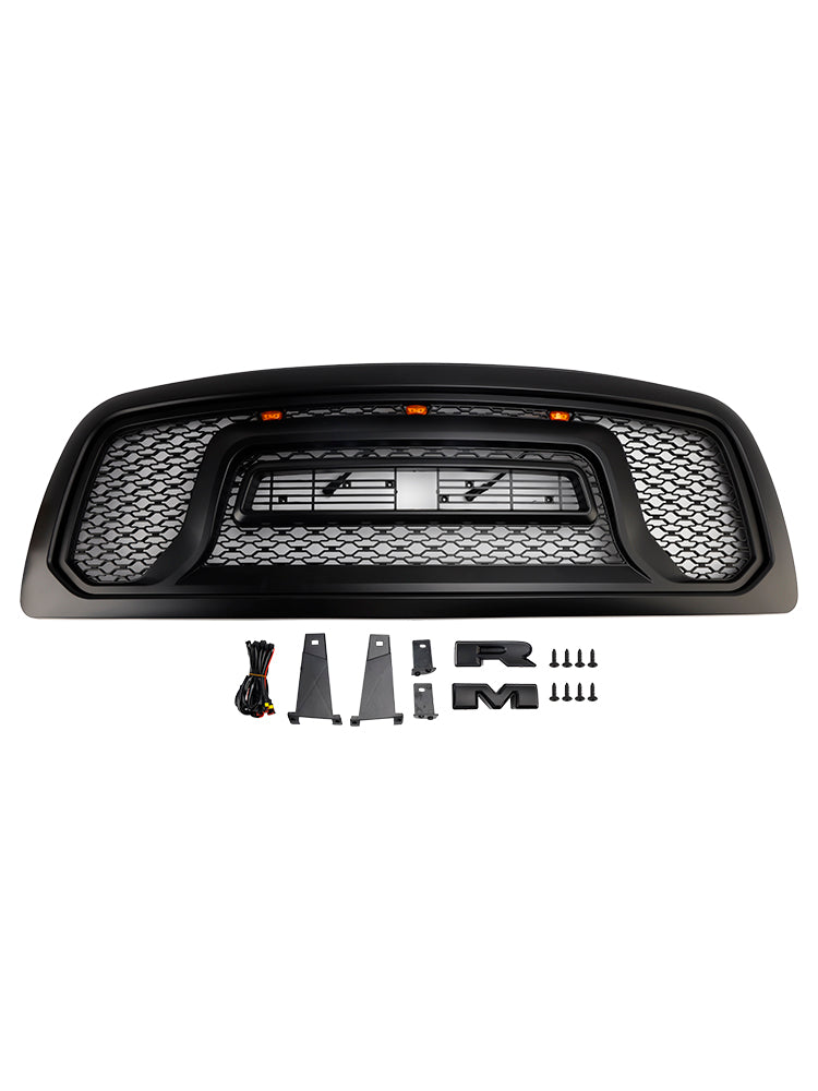 2009-2012 Dodge Ram 1500 mit LED-Beleuchtung, schwarzer Frontstoßstangengrill