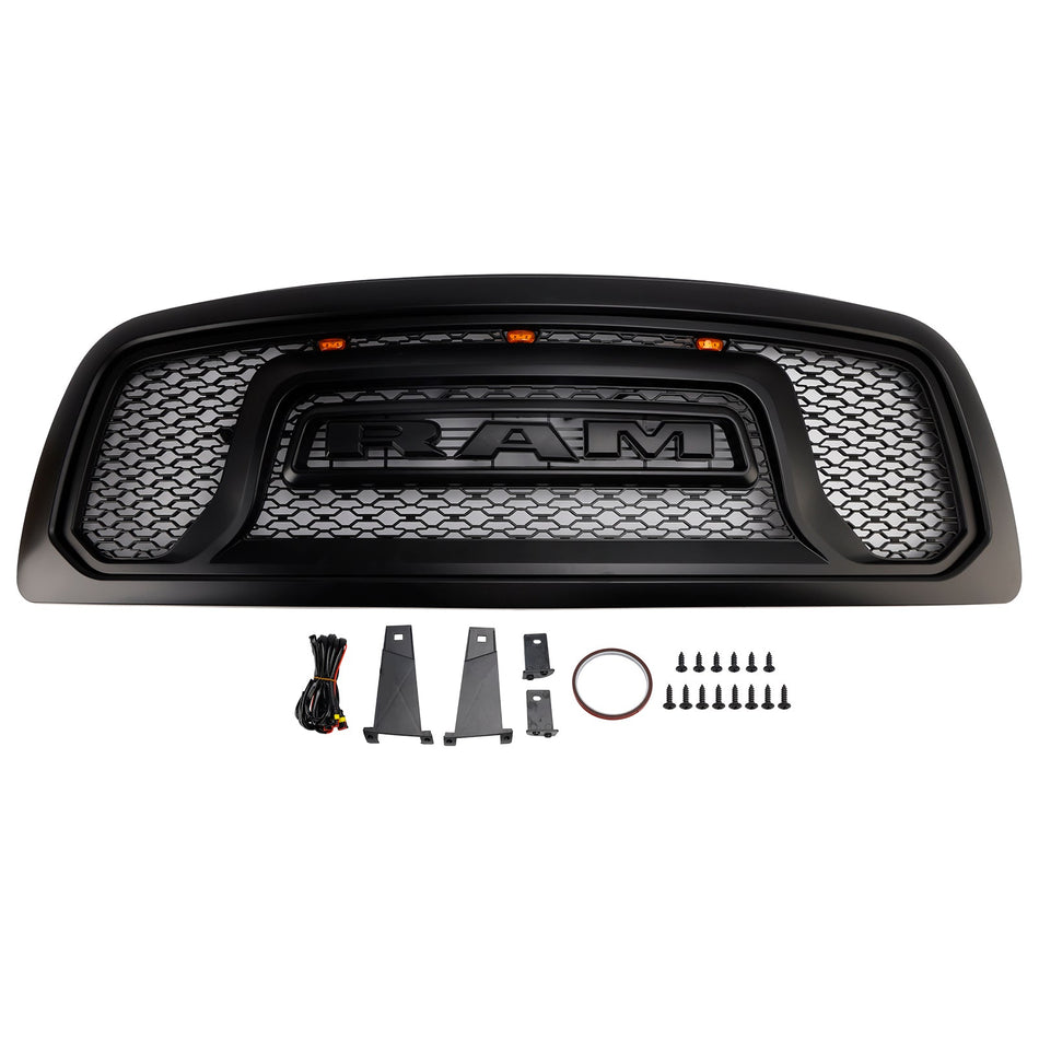 2009-2012 Dodge Ram 1500 mit LED-Beleuchtung, schwarzer Frontstoßstangengrill