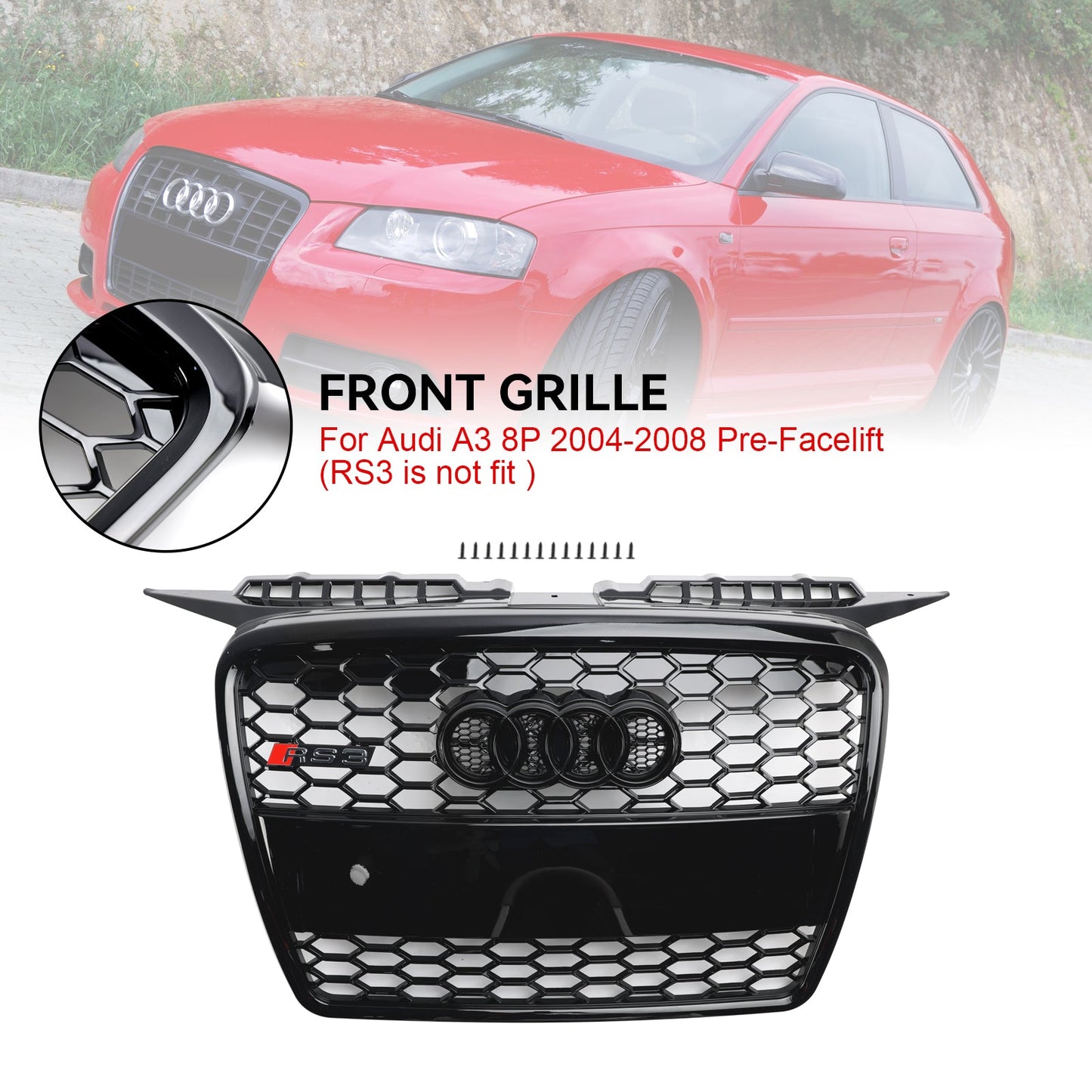 2004-2008 Audi A3 8P RS3 Stil Frontsto?stangengrill 8P4853651A