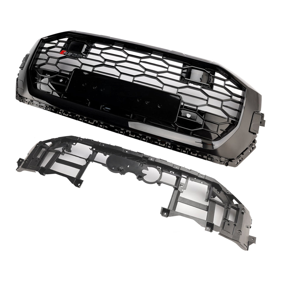 2019–2023 Audi Q8/SQ8 RSQ8 Style Kühlergrill in Hochglanzschwarz mit Wabengitter