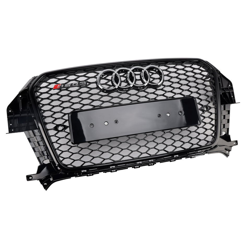 2011–2015 Audi Q3 S-Line RSQ3 Style Frontgrill mit Wabengitter, Schwarz glänzend