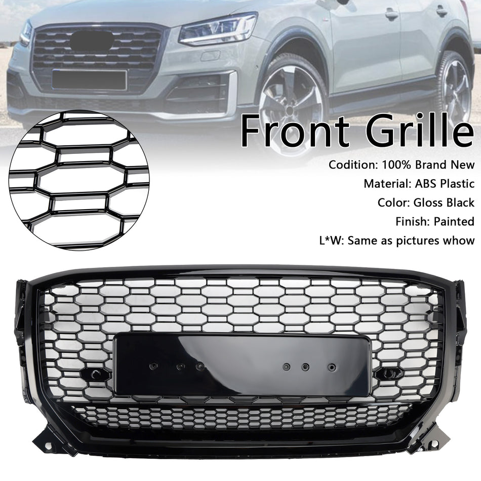 2016–2020 Audi Q2 Pre-Facelift glänzend schwarz Front Wabengrill Grill