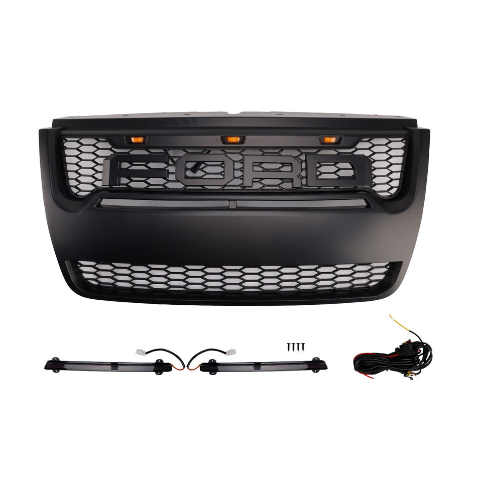 2006–2010 Ford Explorer mit hellem, schwarzem Frontgrill für die obere Stoßstange