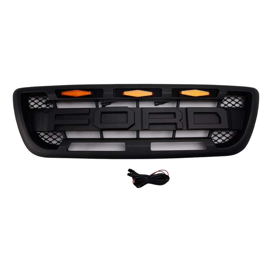 1998-2000 Ford Ranger mit LED-Beleuchtung, mattschwarzer Frontstoßstangengrill