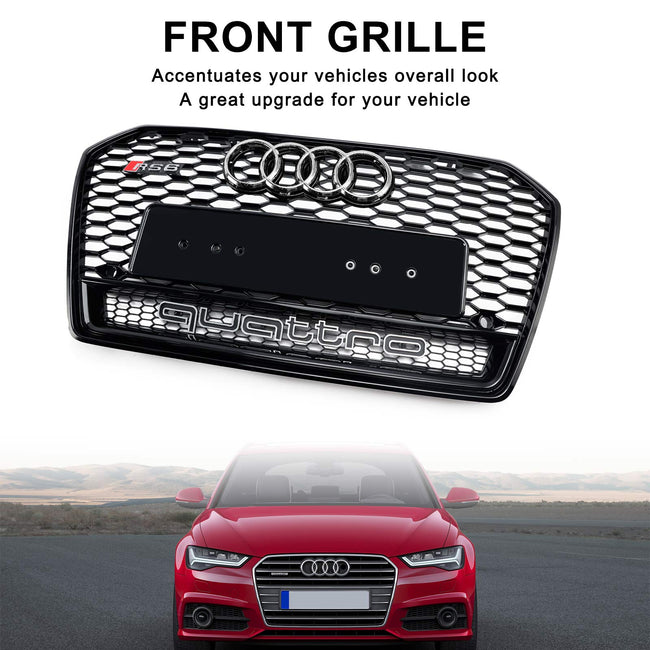 2016–2018 Audi A6 S6 C7 C7PA RS6 Stil Waben Mesh Frontgrill Kühlergrill schwarz