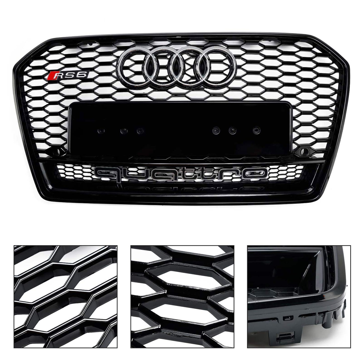 2016–2018 Audi A6 S6 C7 C7PA RS6 Stil Waben Mesh Frontgrill Kühlergrill schwarz