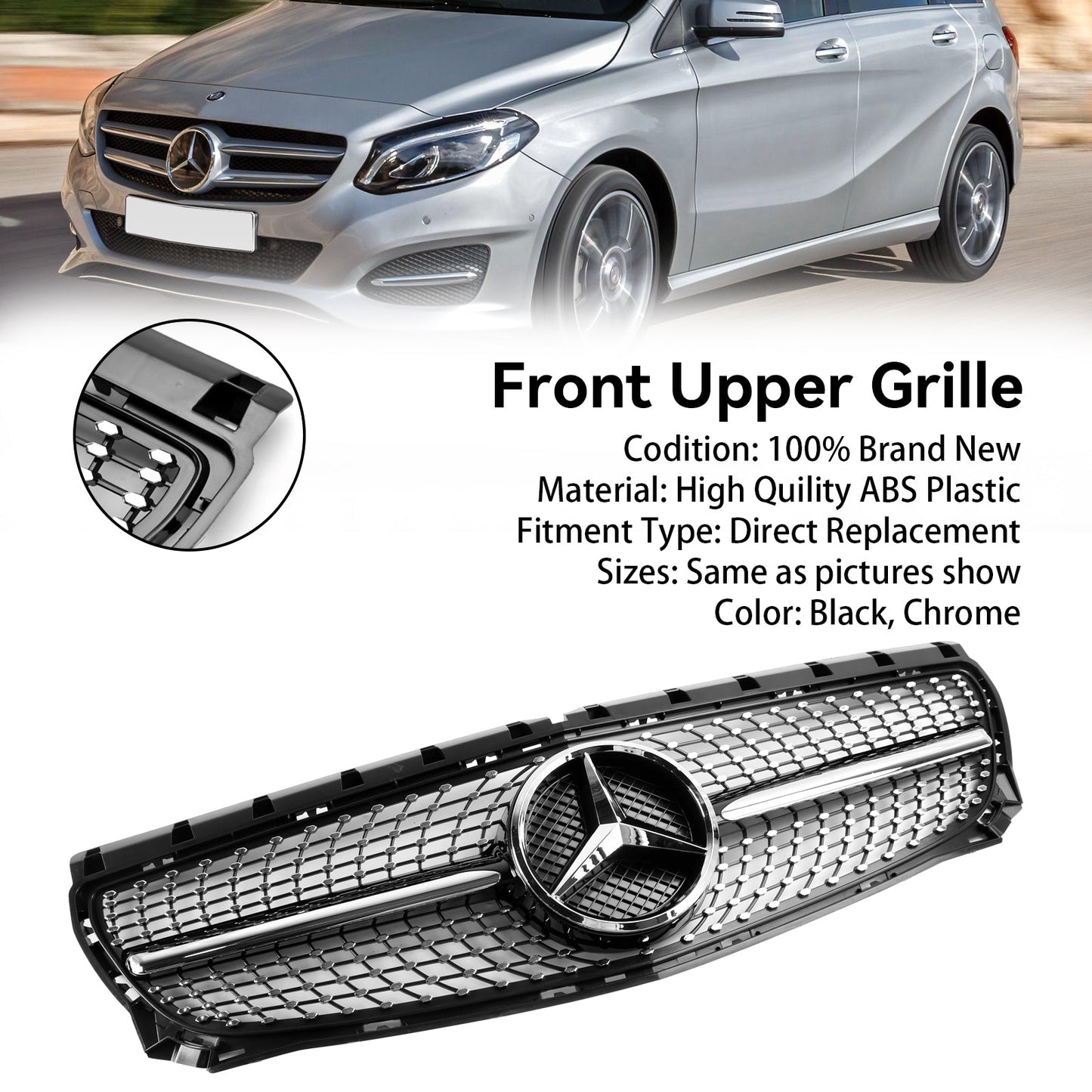 2011-2014 Mercedes Benz B-Klasse W246 Frontstoßstangengrill Diamant