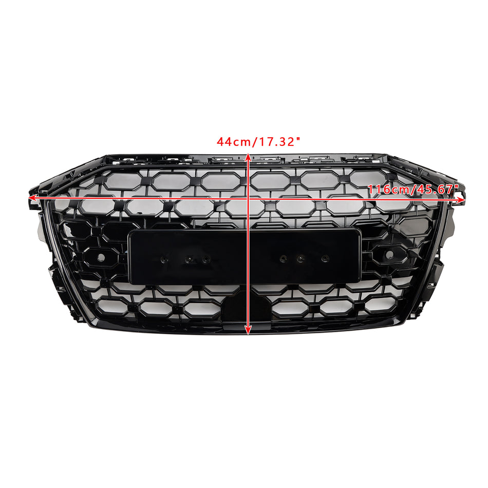 RS3 Style Waben-Kühlergrill für Audi A3 S3 2020–2024, Glänzendes Schwarz
