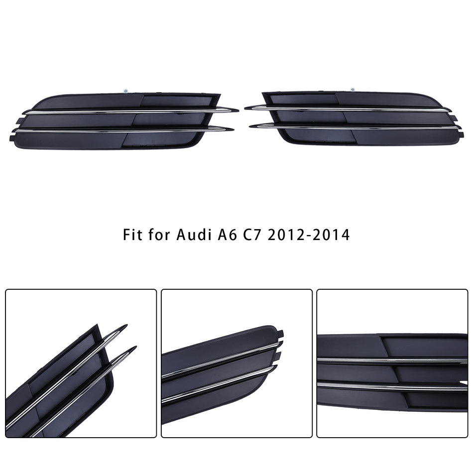 2012–2014 Audi A6 C7 1 Paar Frontstoßstange Nebelscheinwerfer Grill Abdeckung Blende