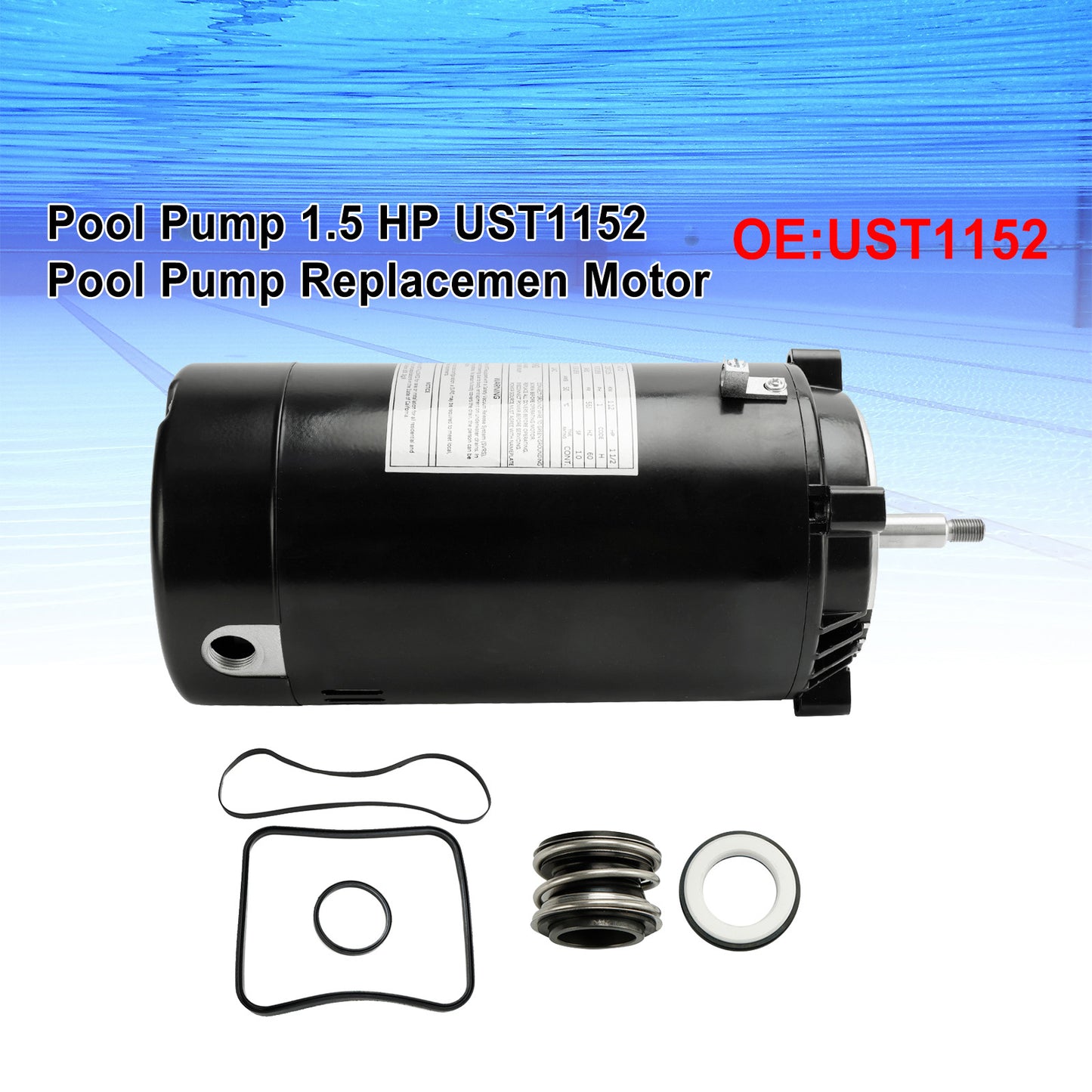 Poolpumpe 1,5 PS UST1152 Poolpumpe Ersatzmotor für HAYWARD SUPER PUMP