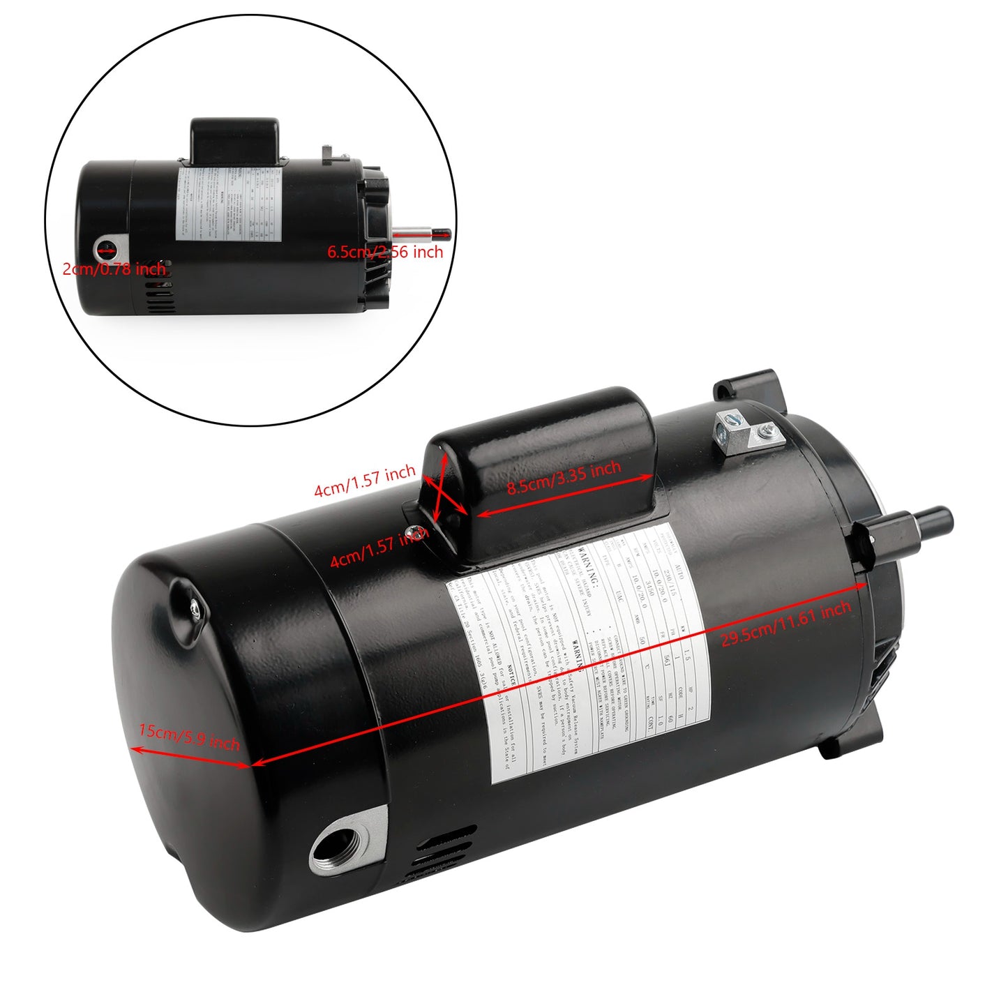 Poolpumpenmotor SP2615X20 UST1202 für Hayward Super Pump 2 HP mit GO-KIT-3