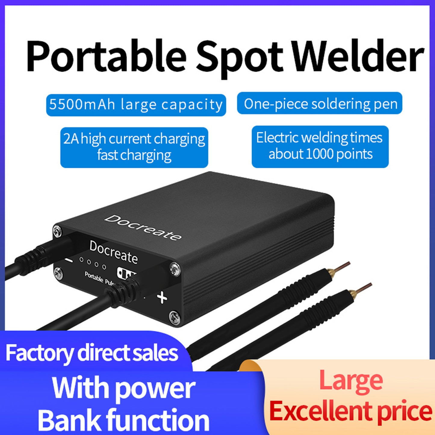 DIY Portable Mini Spot Welder Machine Welding Power With Pen For 18650 Battery