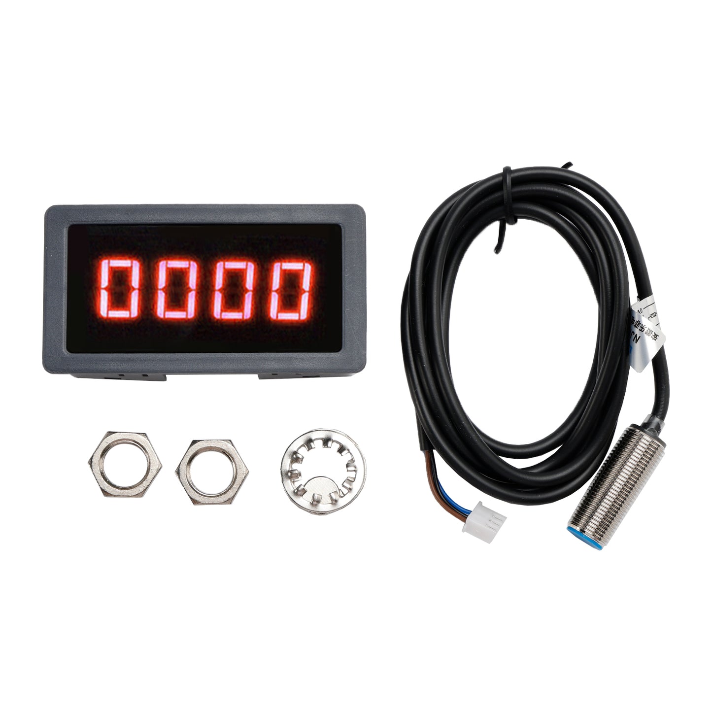 Tachymètre 4 LED Compteur de tours Tach numérique + Capteur de proximité Hall NPN