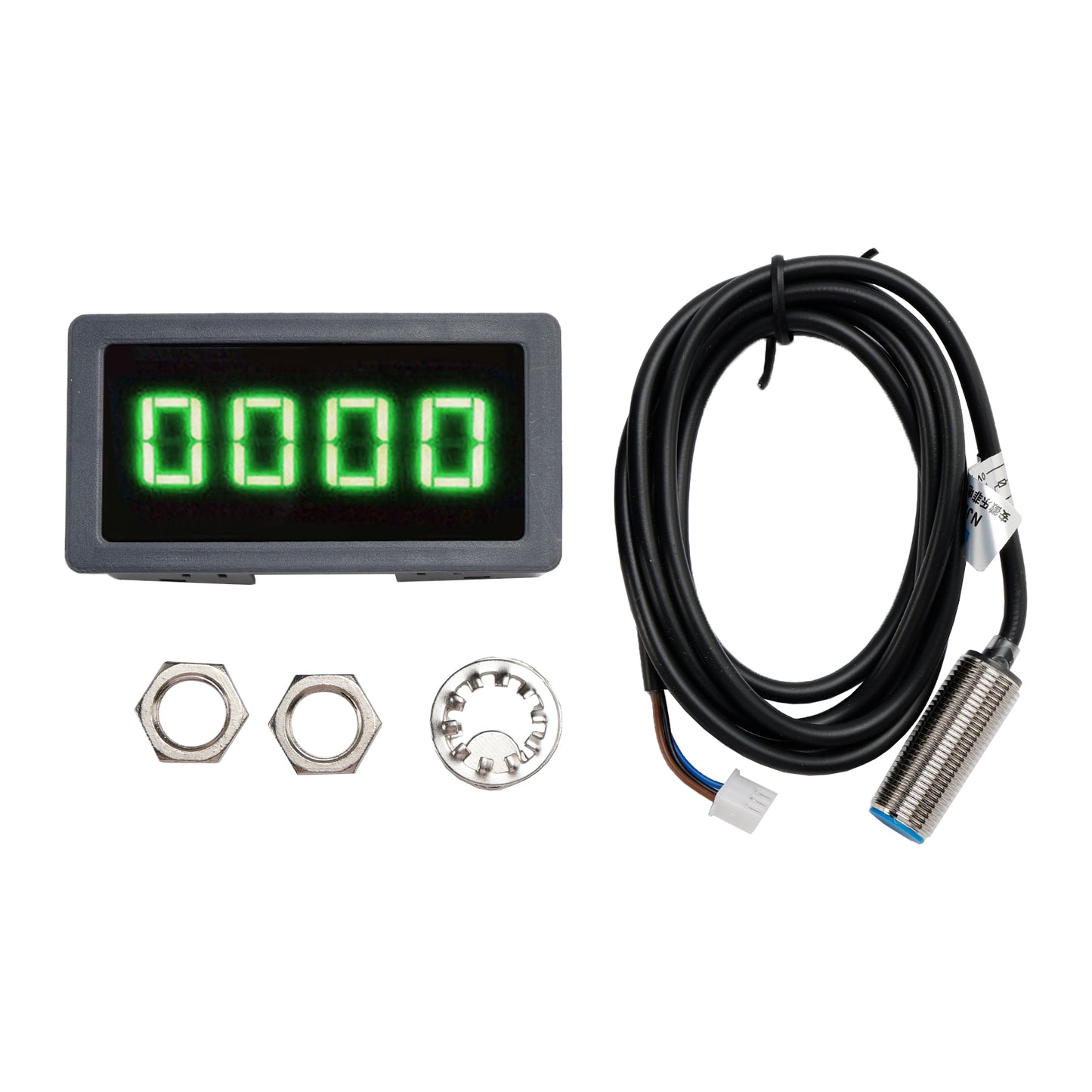 Tachymètre 4 LED Compteur de tours Tach numérique + Capteur de proximité Hall NPN