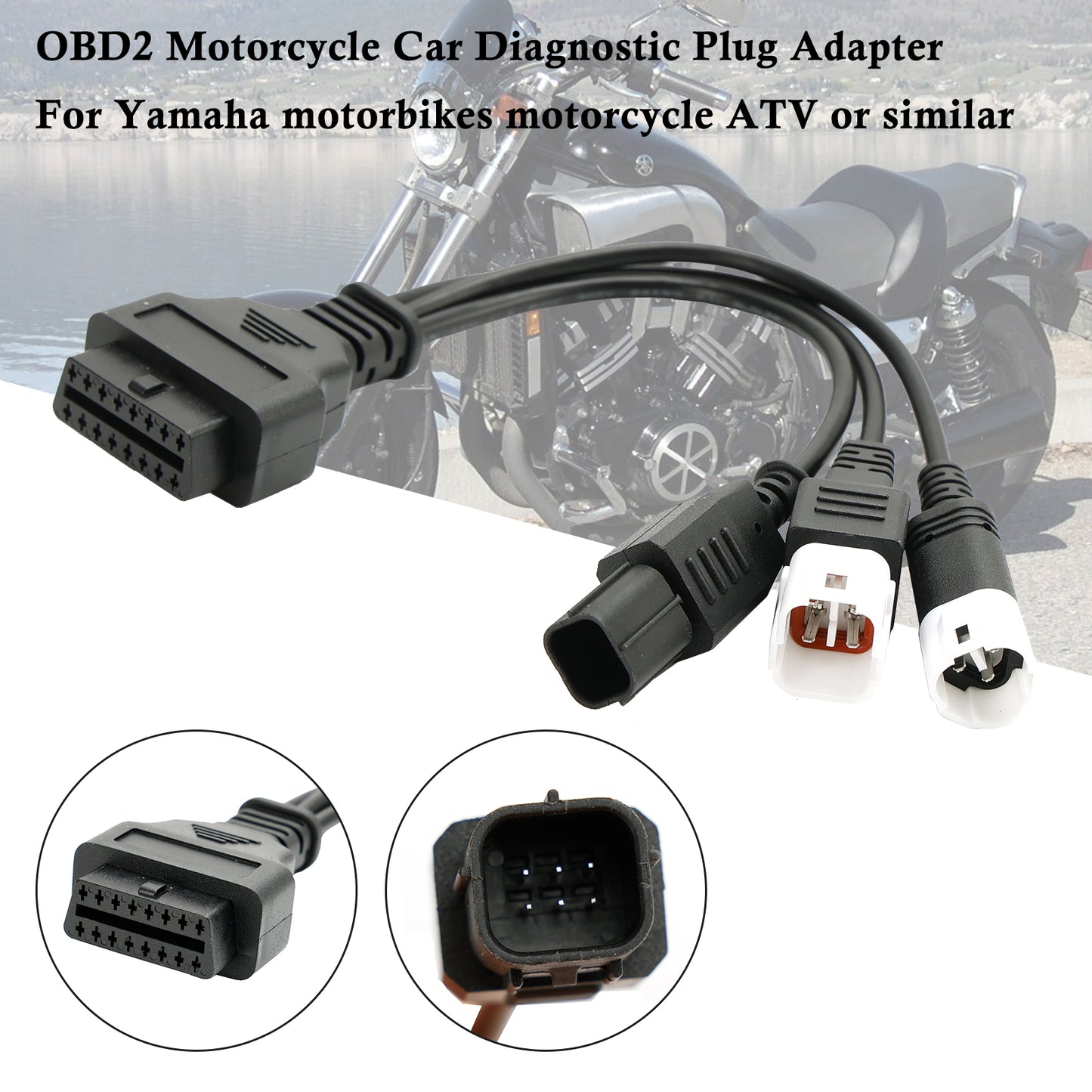 Connecteur d'adaptateur de diagnostic OBD2 3 broches 4 broches 2in1 pour motos Yamaha