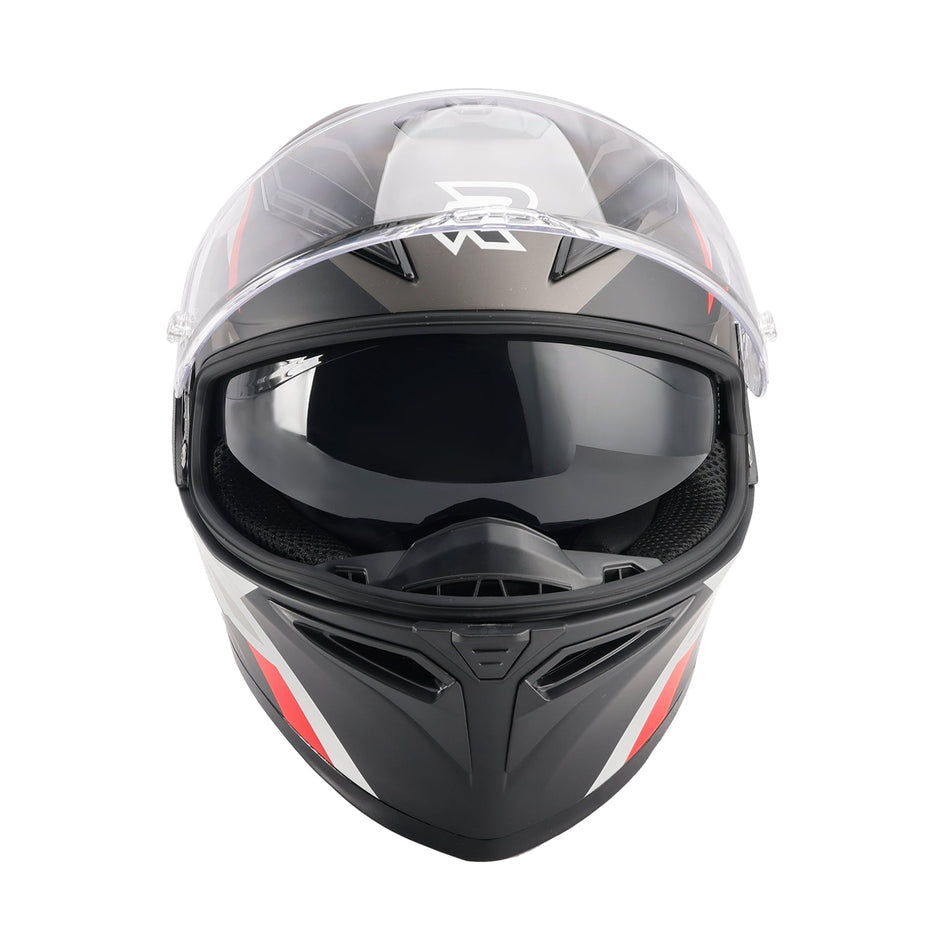 DOT Motorradhelm für Erwachsene, Street, Integralhelm, Rot/Schwarz