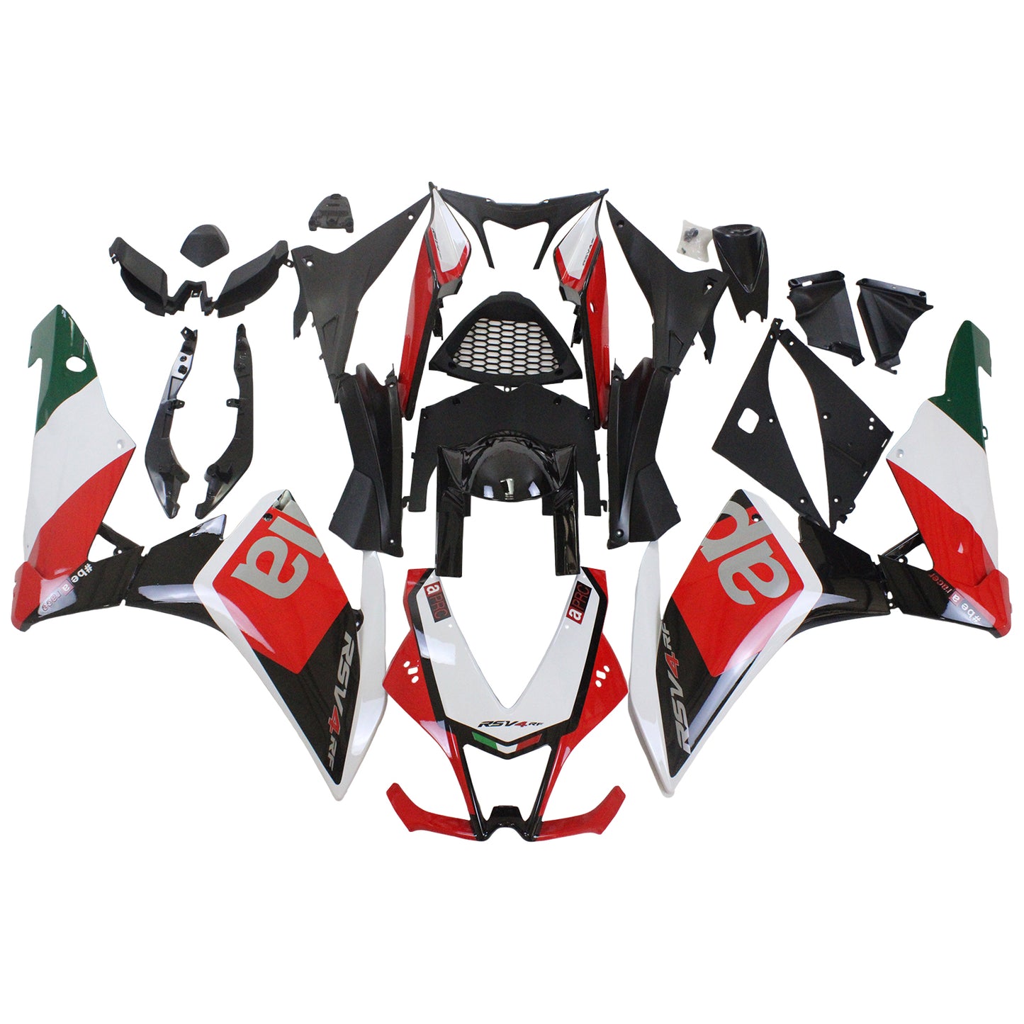 Amotopart Aprilia 2009-2015 RSV4 1000 Rotes Schwarzverkleidungskit