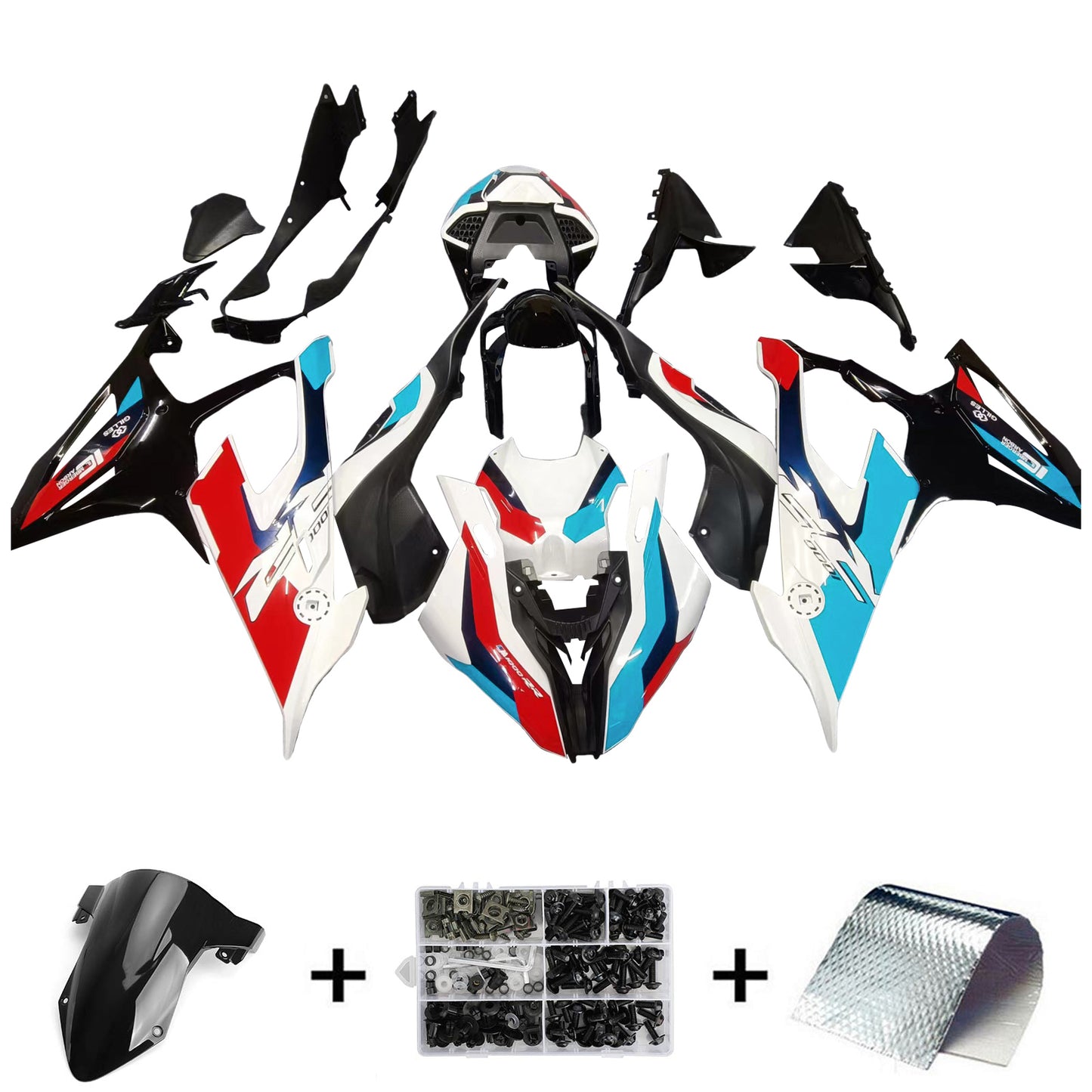 Amotopart 2019-2022 BMW S1000RR/M1000RR Black White Racing Abzugskit