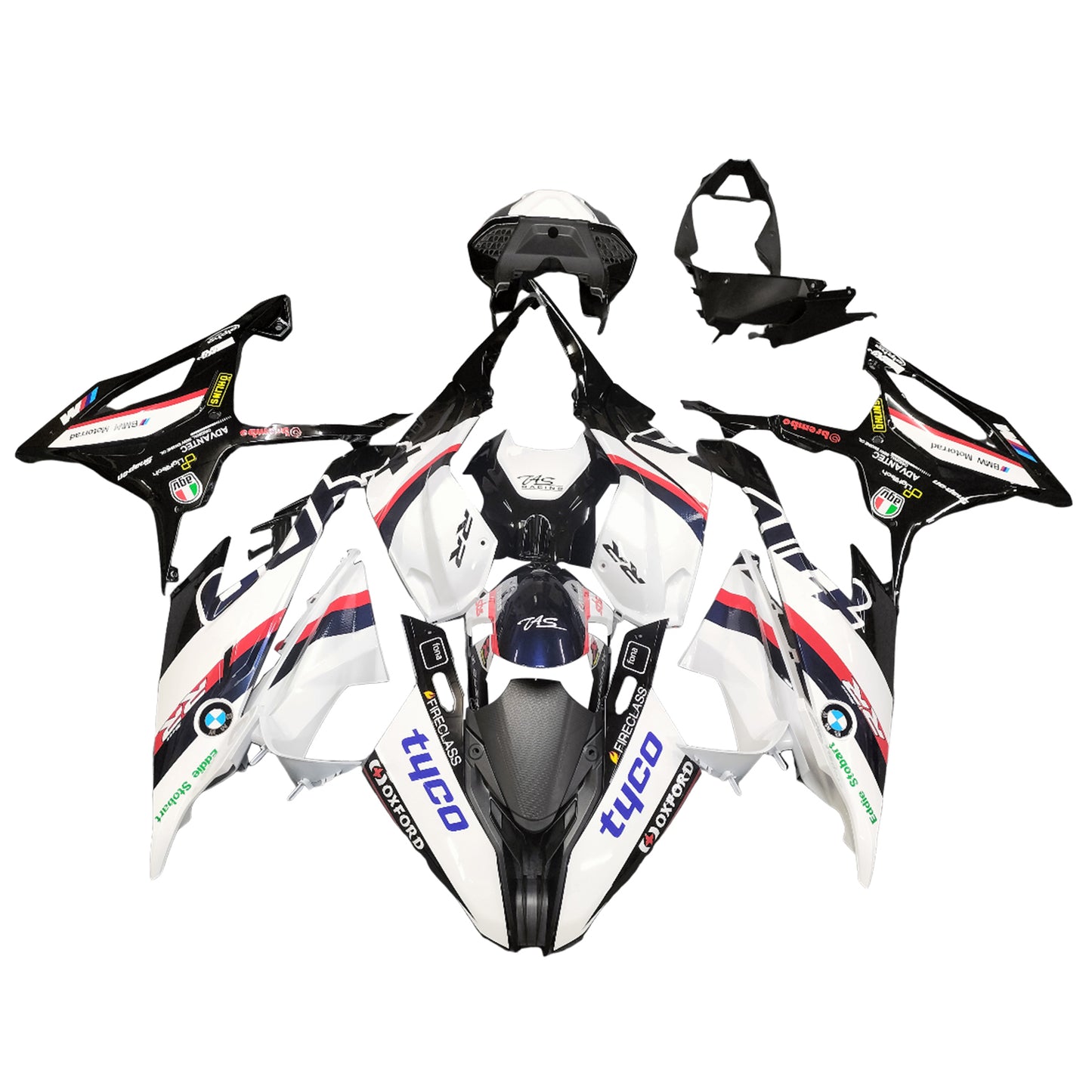 AMOTOPART 2019-2022 BMW S1000RR/M1000RR White Multi Racing Abzugskit