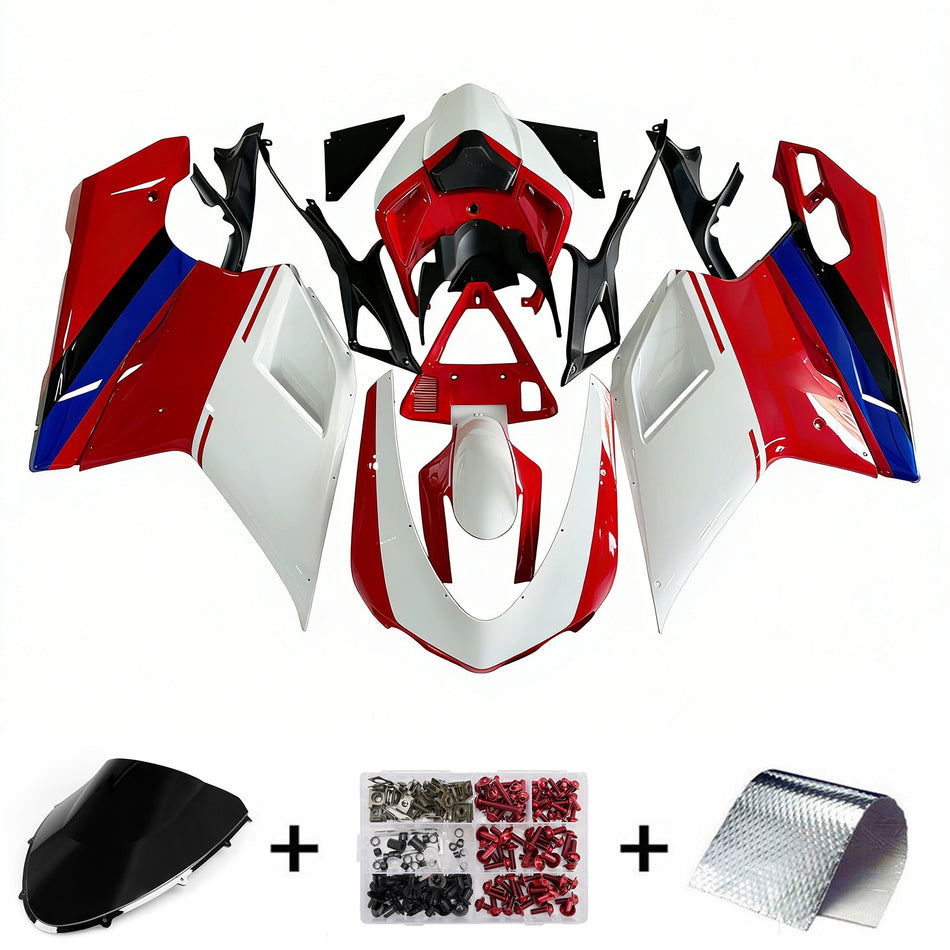Amotopart-Verkleidungen für 2007-2012 Ducati 1098 1198 848 White & Red Xerox Racing Generikum