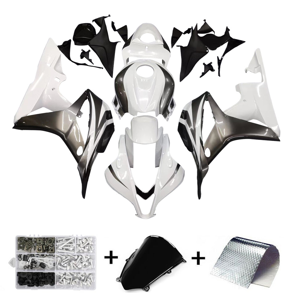 Amotopart ABS -Injektionsformk枚rperverkleidungskit f眉r Honda CBR600RR 2007 2008 Wei脽 Schwarz Generika