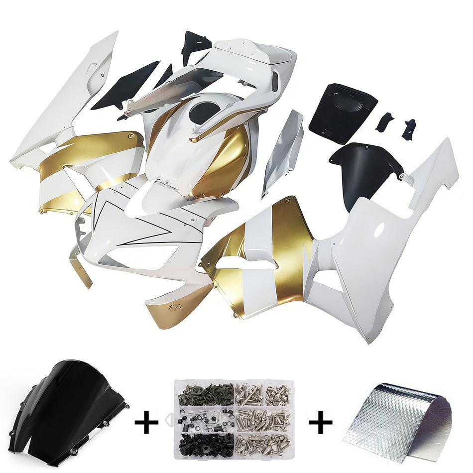 Amotopart 2003-2004 Honda CBR600 Verkleidung White & Gold Kit