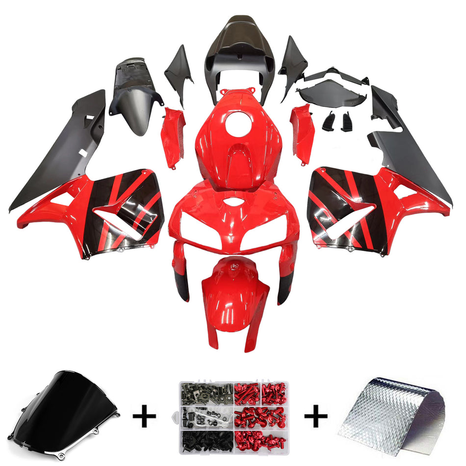 Amotopart 2005-2006 Honda CBR600 Verkleidung Black & Red Kit