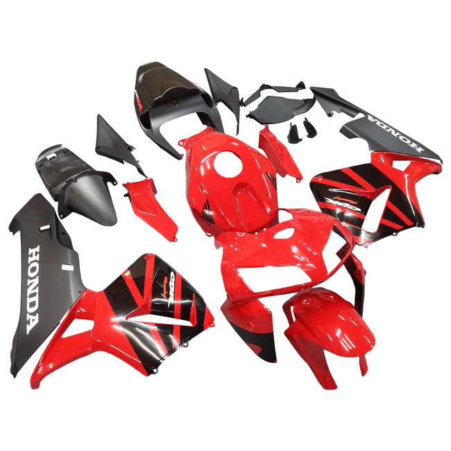 Amotopart 2005-2006 Honda CBR600 Kit de carénage noir et rouge